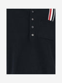 Thom Browne Cotton Polo Shirt With Tricolor Detail