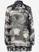 Off White Silk Dress With Graphic Print