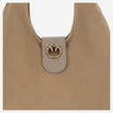 Pinko Suede Hobo Bag Big With Logo