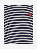 Comme Des Garcons Long Sleeve T Shirt With Striped Pattern And Logo