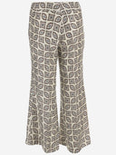 Alberto Biani Silk Pants With Geometric Pattern