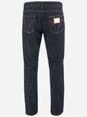 Dolce & Gabbana Cotton Denim Jeans With Dg Plaque
