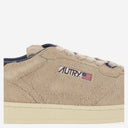 Autry Medalist Low Sneakers In Suede Hair Sand Effect