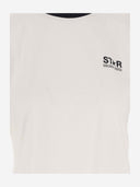 Camiseta de algodón de ganso dorado con logotipo