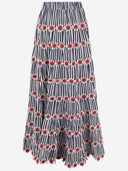 Flora Sardalos Cotton Skirt With Striped Pattern