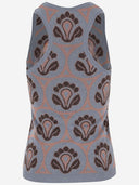 Etro Jacquard Knit Top With Gold Pattern