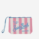 Mc2 Saint Barth Fabric Clutch Bag With Striped Pattern