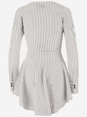 Abito con miscela di cotone allungata con motivo a strisce