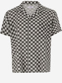 Erl Cotton And Linen Shirt With Checkered Pattern