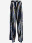 Pinko Viscose Twill Pants With Striped Pattern