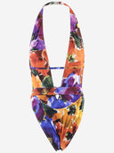 Dolce & Gabbana Stretch Nylon One Piece Swimsuit With Floral Pattern