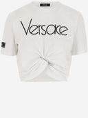 Versace Cotton Crop T -Shirt mit Logo
