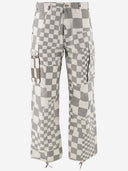 Erl Cotton Cargo Pants With Plaid Pattern