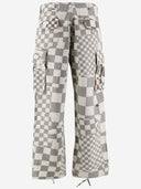 Erl Cotton Cargo Pants With Plaid Pattern