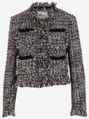 Self Portrait Bouclé Jacket With Bangs