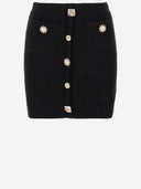 Self Portrait Viscose Blend Knit Miniskirt