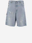 Golden Goose Cotton Short Pants With Lived In Effect
