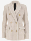 Chaqueta de piel de oveja blanca