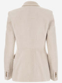Chaqueta de piel de oveja blanca