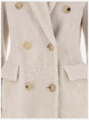 Chaqueta de piel de oveja blanca