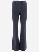 Giorgio Armani Stretch Cotton Denim Flared Jeans With Logo