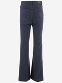 Giorgio Armani Stretch Cotton Denim Flared Jeans With Logo