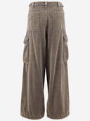 Giorgio Armani Cotton Velvet Cargo Pants