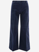 Ql2 Stretch Cotton Velvet Flared Pants