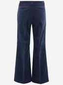 Ql2 Stretch Cotton Velvet Flared Pants
