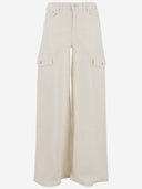Mother Cotton Blend Cargo Jeans