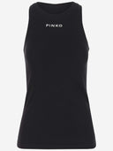 Top di cotone per allungamento pinko con logo