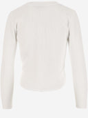 Stella Mc Cartney Stretch Cotton Long Sleeve T Shirt With Slogan Print