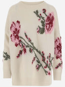 Blumarine Wool Blend Sweater With Jacquard Roses
