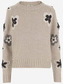 Bruno Manetti Wool Blend Sweater With Flowers