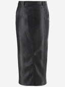 Efecto de cuero rosa longuette falda