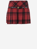 Elisabetta Franchi Wool Blend Pleated Skirt