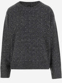Pinko Wool Blend Sweater With Rhinestones
