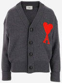 Ami Wool Cardigan With Logo
