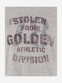 Maglietta in cotone d'oca doratura con logo