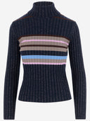 Alto Milano Wool Blend Pullover With Striped Pattern