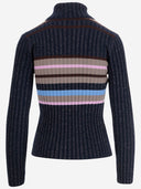 Alto Milano Wool Blend Pullover With Striped Pattern