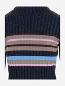 Alto Milano Wool Blend Pullover With Striped Pattern