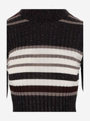 Alto Milano Wool Blend Pullover With Striped Pattern