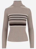 Alto Milano Wool Blend Pullover With Striped Pattern