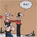 Borsa a tracolla in pelle e lana anita bilardi con motivo Popeye