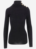 Balmain geribbelde wollen blend pullover