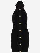 Balmain Viscose Blend Knit Mini Dress