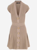 Balmain Viscose Blend Knit Mini Dress