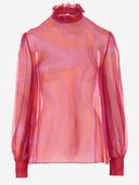 Emilio Pucci Silk Chiffon Blouse With Marble Print