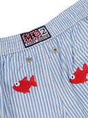 Mc2 Saint Barth Jean Embroidery Seersucker Fish Stripes S 31